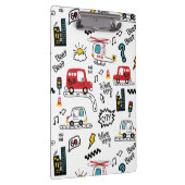 Kids Playful Transport Pattern  Klembord (Rechts)