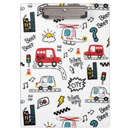 Kids Playful Transport Pattern  Klembord