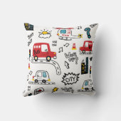 Kids Playful Transport Pattern  Kussen (Achterkant)