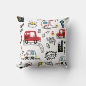 Kids Playful Transport Pattern  Kussen (Voorkant)