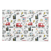 Kids Playful Transport Pattern  Kussensloop (Achterkant)