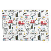 Kids Playful Transport Pattern  Kussensloop (Voorkant)