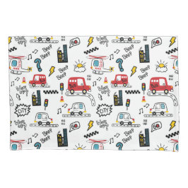 Kids Playful Transport Pattern  Kussensloop