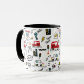 Kids Playful Transport Pattern Mok (Voorkant links)