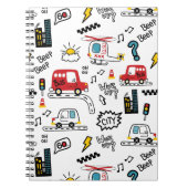 Kids Playful Transport Pattern  Notitieboek (Voorkant)
