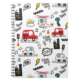 Kids Playful Transport Pattern  Notitieboek