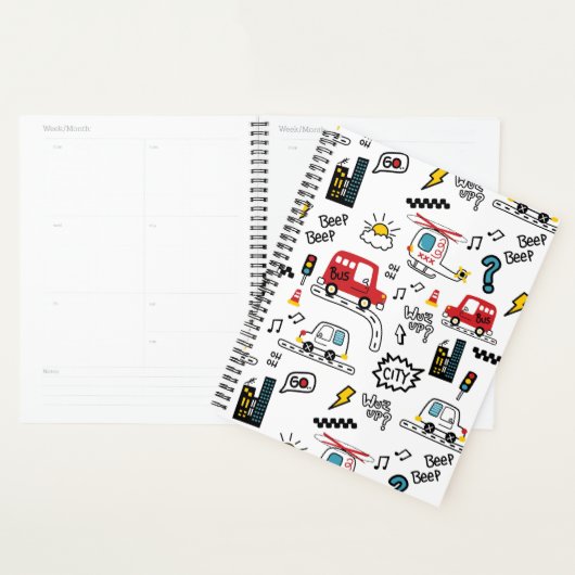 Kids Playful Transport Pattern Planner (Display)