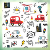 Kids Playful Transport Pattern Raamsticker (Vel 3)