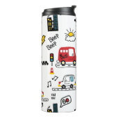 Kids Playful Transport Pattern  Thermosbeker (Gedraaid links)