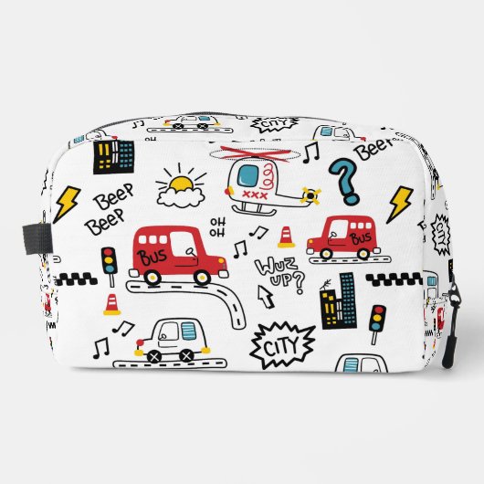 Kids Playful Transport Pattern  Toilettasje (Voorkant)