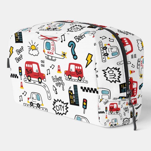 Kids Playful Transport Pattern  Toilettasje (Rechterhoek)
