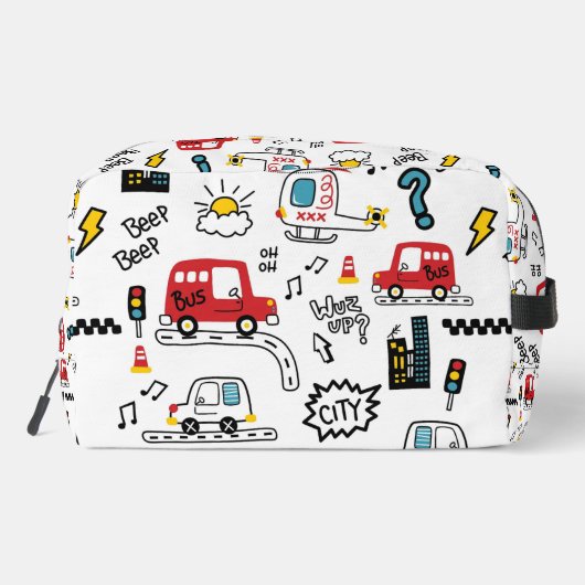 Kids Playful Transport Pattern Toilettasje (Achterkant)