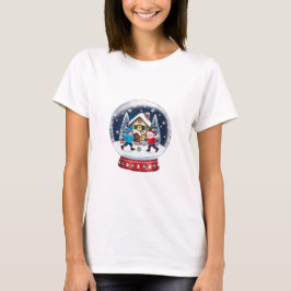 Kids Playing Soccer in Christmas Snowball T-shirt