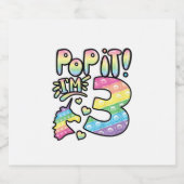 Kids Pop It 3rd Birthday Girls 3 Years Old Fidget  Sparkling Wijnetiket (Enkel label)