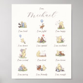 Kids Positive Affirmation Winnie the Pooh Themed Poster (Voorkant)