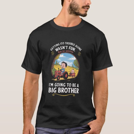 Kids Promoted to Big Tee Brother Cute Tractor Them T-shirt (Voorkant)