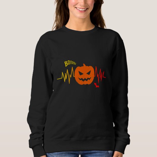 Kids Pumpkin Heartbeat Halloween  Pumpkin   Party Trui (Voorkant)