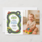 Kids Race Car Birthday Party Kaart (Voorkant)