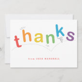 Kids Rainbow Type Bedankkaart (Voorkant)