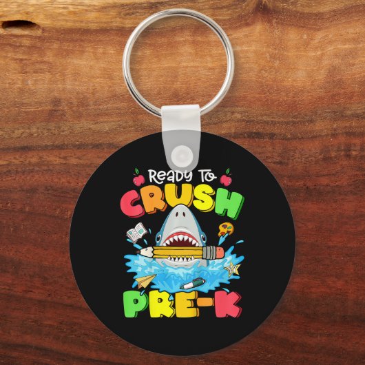 Kids Ready To Crush Pre-k Shark Ck To School Boys  Sleutelhanger (Voorkant)