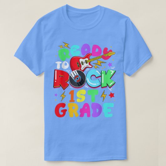 Kids Ready To Rock 1st Grade Guitar Back To School T-shirt (Design voorkant)