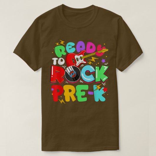 Kids Ready To Rock Pre-K Guitar Back To School Boy T-shirt (Design voorkant)