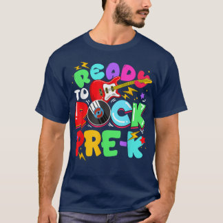 Kids Ready To Rock Pre-K Guitar Back To School Boy T-shirt