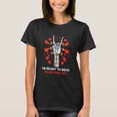 Kids Ready To Rock Valentines Day Cool Skeleton Ha T-shirt (Voorkant)