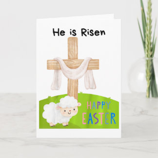 Kids Religious Easter Toddler he Is Risen' Cross A Kaart