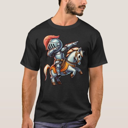 Kids Ren Faire Dabbing Medieval Knight Horse Renai T-shirt (Voorkant)