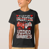 Kids Retro Video Game Valentines Day For Toddler B T-shirt (Voorkant)