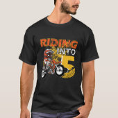 Kids Riding Into 5 Years Old Dirt Biker 5th Birthd T-shirt (Voorkant)