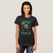 Kids Roaring Into 2nd Grade Dinosaur 1st Day Back  T-shirt (Voorkant volledig)