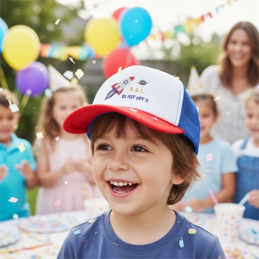 Kids Rocket Trucker Hat – Blast Off Space Fun Pet