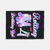 Kids Rolling Into 4 Roller Skating 4th Birthday Gi Fleece Deken (Voorkant (Horizontaal))