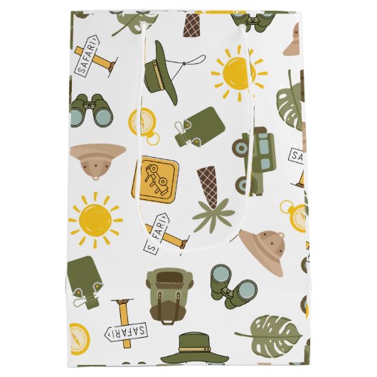 Kid's Safari Birthday Party Medium Cadeauzakje (Achterkant)