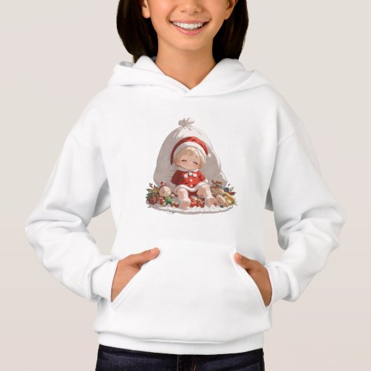 Kids Santa Christmas Pullover Hoodie (Voorkant)