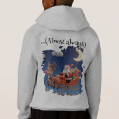 Kids' Santa Rudolph Flying Sleigh Hoodie (Achterkant)