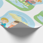 Kids Science Nature Study in Rain Cadeaupapier (Hoek)