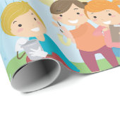 Kids Science Nature Study in Rain Cadeaupapier (Rol Hoek)