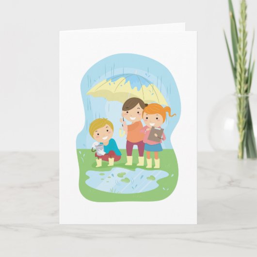 Kids Science Nature Study in Rain Kaart (Voorkant)