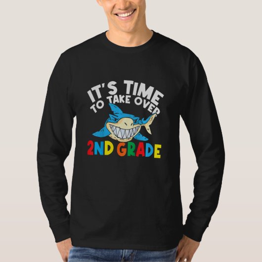 Kids Second Grade Boys It's Time To Take Over 2nd  T-shirt (Voorkant)