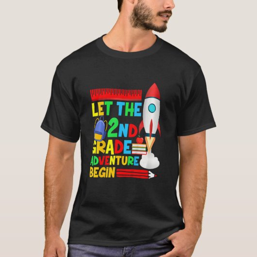 Kids Second Grade Let The 2nd Grade Adventure Begi T-shirt (Voorkant)