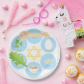 Kids Seder Plate - Blue Papieren Bordje (Feest)