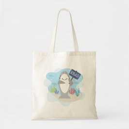 Kids Shark Book Tote Bag