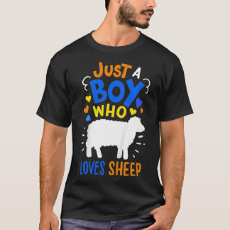 Kids Sheep Just A Boy Who Loves Sheep Gift  T-shirt