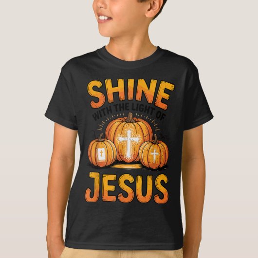 Kids Shine With The Light Of Jesus Funny Christian T-shirt (Voorkant)