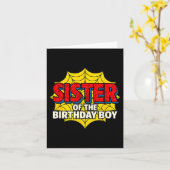 Kids Sister Of The Birthday Boy Sder Theme Party M Kaart (Gele Bloem)