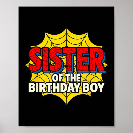 Kids Sister Of The Birthday Boy Sder Theme Party M Poster (Voorkant)