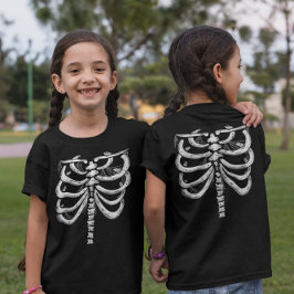Kids Skeleton Halloween (Front and Back) T Shirt